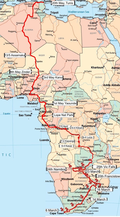 Current location 20th May - Tunis